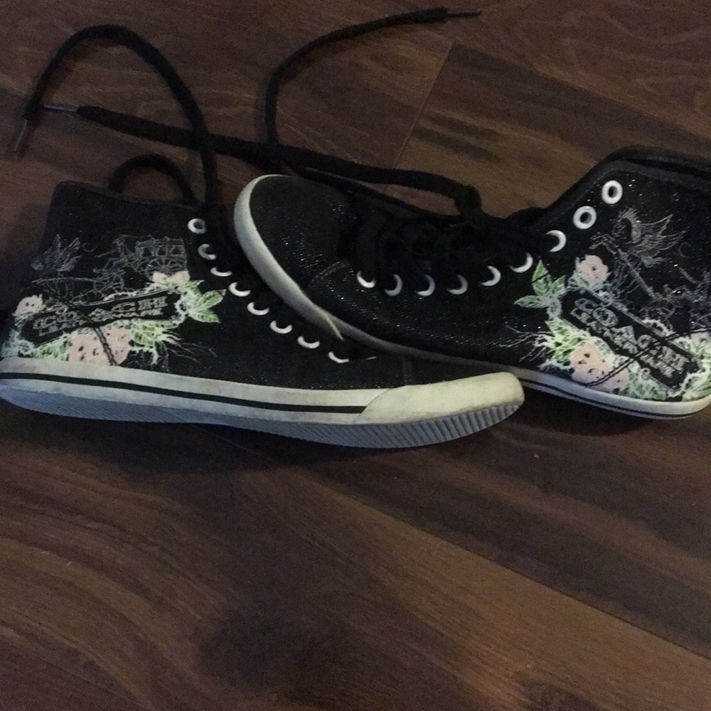 Coach black size 8 high sneakers.